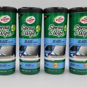 4 Pack Turtle Wax Glass Care Spray & Wipe